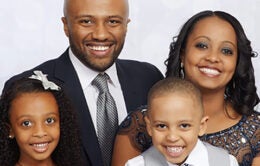 Andenet Emiru with his wife, Woubejig, daughter, Solie, and son, Annu.