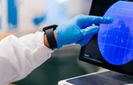 Scientist using a computer