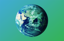 Planet Earth with green background