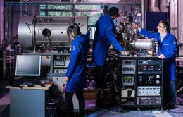 UC Riverside scientists working with large technology equipment