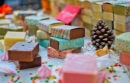 Handcrafted soap on craft fair table
