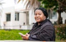 Woman looking at her cellphone