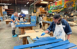 Members of the UCOP Capital Programs Facilities and Asset Management volunteer at Habitat for Humanity in Oakland