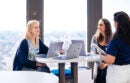 Entrepreneurs chatting at UC Berkeley's SkyDeck