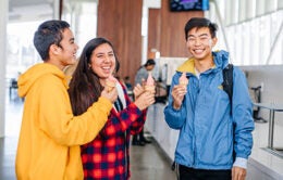 UC Santa Barbara students eating ice cream