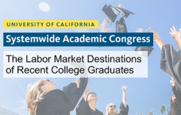 Students throwing graduation caps into the air