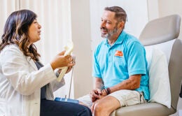 Doctor talking to patient at UC Riverside Health Palm Desert Family Medicine