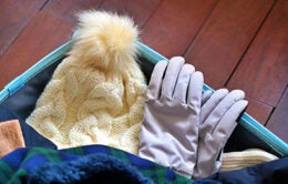 Suitcase with winter clothes