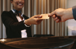 Person paying for hotel