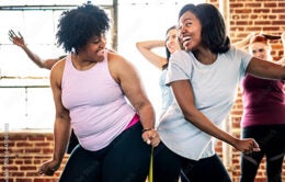 Women participating in a Zumba class