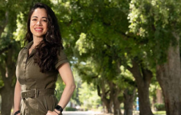 Mayté Frías on the UC Davis campus