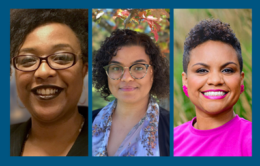 Headshots of Drs. Charisma Acey, Hanna Garth and Naya Jones