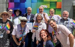 President Milliken + Pride members at the Oakland ice cream social