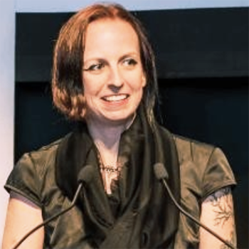 Sarah Houghton participating on a panel