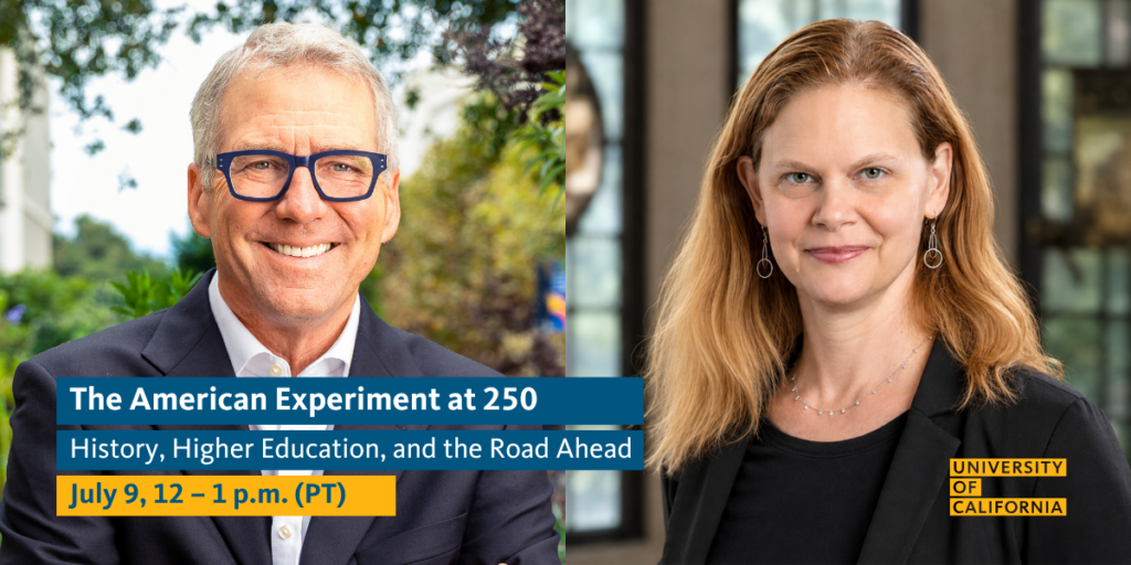 Headshots of Pres. Milliken and B. Gage — "The American Experiment at 250: History, Higher Education, and the Road Ahead"