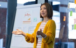 Woman giving presentation