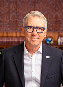 President Milliken in the UC Berkeley Morrison Library