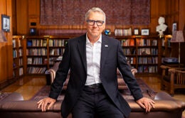President Milliken in the UC Berkeley Morrison Library