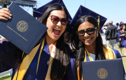 Merced students with their diplomas