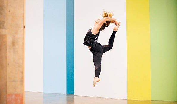 Leaping ballet dancer