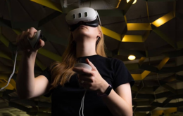 Woman using a VR headset