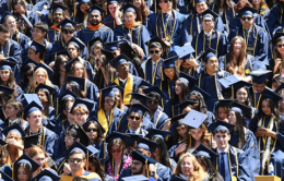 Huge group of students in graduation regalia