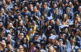 Huge group of students in graduation regalia